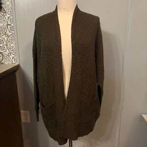 NWT American Eagle Olive Green Open‎ Front Cardigan w/ Pockets (Women's M)